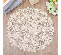 Lace Dollies for Tables, Large Round Crochet Doilies Vintage Lace Placemats for Home Kitchen Dining Room Wedding Party Decorations