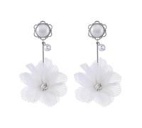 Lace Ear Hook Chiffon Flowers Flower Earring White Flowe Drop Metallic Floral Macrame Pearl Earrings Dangle Classic Daisy