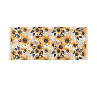 lace edge Refrigerator Top Cover with side bag Dust Proof Washer and Dryer Covers for the Top Anime Sunflower Ash Bright Orange for Refrigerator, Roller Washing Machine, Microwave Oven