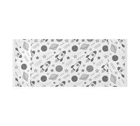 lace edge Refrigerator Top Cover with side bag Dust Proof Washer and Dryer Covers for the Top Planet Stars Cartoon Spaceship Gray.png Fits Most Washers or Dryers 51.2x22in