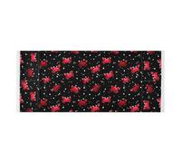 lace edge Refrigerator Top Cover with side bag Dust Proof Washing Machine Protective Cover Funky Style Crab Red and Black for Washer Microwave Refrigerator 51.2x22in