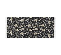 lace edge Refrigerator Top Cover with side bag reusable Washing Machine Dust Cover Mat Dinosaurs Skeleton Dark Black for Washer Microwave Refrigerator 51.2x22in