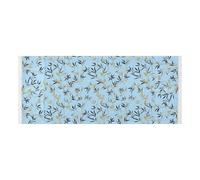 lace edge Refrigerator Top Cover with side bag reusable Washing Machine Protective Cover Style bamboos Baby Blue Gold and Black Fits Most Washers or Dryers 51.2x22in