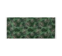 lace edge Refrigerator Top Cover with side bag reusable Washing Machine Top Protector Mat Water Lilies Lines Leaves Green for Refrigerator, Roller Washing Machine, Microwave Oven 51.2x22in