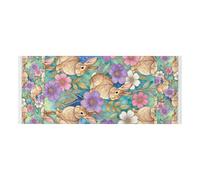 lace edge Refrigerator Top Cover with side bag sturdy Washer and Dryer Covers for the Top Cute Bunny Rabbit in Flowers Blooming Stained Glass Easter_00001_00002 (2) for Washer Microwave