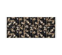 lace edge Refrigerator Top Cover with side bag sturdy Washing Machine Dust Cover Mat Black Gold bamboos Design for Refrigerator, Roller Washing Machine, Microwave Oven 51.2x22in