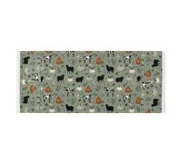 lace edge Refrigerator Top Cover with side bag sturdy Washing Machine Protective Cover Farm Animals Black Goat Sage Green for Refrigerator, Roller Washing Machine, Microwave Oven 51.2x22in