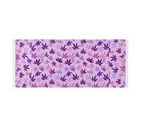 lace edge Refrigerator Top Cover with side bag sturdy Washing Machine Top Protector Mat Japanese Style Maple Leaf Lavender Purple for Laundry Room Kitchen 51.2x22in