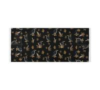 lace edge Refrigerator Top Cover with side bag washable Washer and Dryer Covers for the Top Grassland Penguin Boho Fall Black for Laundry Room Kitchen 51.2x22in
