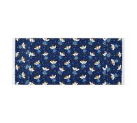 lace edge Refrigerator Top Cover with side bag washable Washing Machine Top Protector Mat Angel Navy Blue for Washer Microwave Refrigerator 51.2x22in