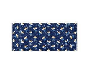 lace edge Refrigerator Top Cover with side bag washable Washing Machine Top Protector Mat Angel Navy Blue for Washer Microwave Refrigerator 51.2x22in