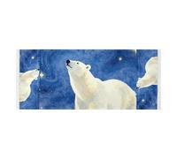 lace edge Refrigerator Top Cover with side bag washable Washing Machine Top Protector Mat Polar Bear Starry Night for Laundry Room Kitchen 51.2x22in