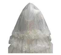 Lace Edge Short Wedding Veil Tulle Bridal Veils(White)