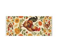lace edge Washer and Dryer Covers with side bag Dust Proof Washer and Dryer Covers for the Top Vintage Chicken Rooster for Microwave Refrigerator 51 2x22in