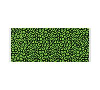 lace edge Washer and Dryer Covers with side bag reusable Washing Machine Dust Cover Mat Leopard Pattern Neon Green Black for Washer Microwave Refrigerator 51.2x22in