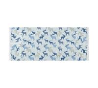 lace edge Washer and Dryer Covers with side bag reusable Washing Machine Top Protector Mat Farm Animal Elk Blue for Laundry Room Kitchen 51.2x22in