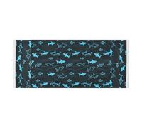 lace edge Washer and Dryer Covers with side bag washable Washer and Dryer Covers for the Top Animal Shark Wave Pattern Blue for Laundry Room Kitchen 51.2x22in