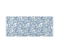 lace edge washer dryer cover with side bag Dust Proof Washing Machine Protective Cover William Morris Style Squirrel Baby Blue for Washer Microwave Refrigerator 51.2x22in