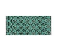 lace edge washer dryer cover with side bag Dust Proof Washing Machine Protective Cover William Morris Style Turquoise Paisley for Refrigerator, Roller Washing Machine, Microwave Oven