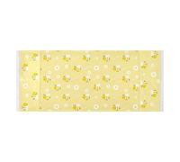 lace edge Washer Dryer Top Cover with side bag Dust Proof Washer and Dryer Covers for the Top Bumble Bees Yellow Cute for Refrigerator, Roller Washing Machine, Microwave Oven 51.2x22in