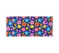 lace edge Washer Dryer Top Cover with side bag Dust Proof Washing Machine Top Protector Mat Amazing Colorful Flo for Refrigerator, Roller Washing Machine, Microwave Oven 51.2x22in