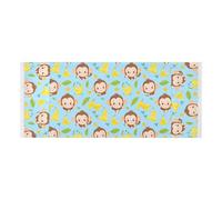 lace edge Washer Dryer Top Cover with side bag reusable Washing Machine Top Protector Mat Cute Monkey Bananas Glory Blue Fits Most Washers or Dryers 51.2x22in