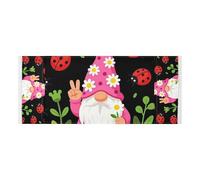 lace edge Washer Dryer Top Cover with side bag reusable Washing Machine Top Protector Mat Peace Love Gnome Lady Bugs Fits Most Washers or Dryers 51.2x22in