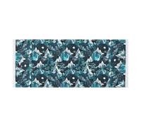 lace edge Washer Dryer Top Cover with side bag sturdy Washer and Dryer Covers for the Top Anime Beauty Aqua Mountains Cyan for Microwave Refrigerator 51 2x22in