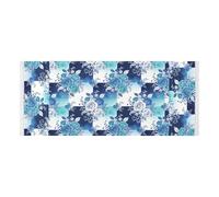 lace edge Washer Dryer Top Cover with side bag sturdy Washing Machine Top Protector Mat Bohemian Mysterious Blue Flowers for Washer Microwave Refrigerator 51.2x22in