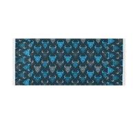 lace edge Washer Dryer Top Cover with side bag sturdy Washing Machine Top Protector Mat Buffalo Demon Blue and Gray for Washer Microwave Refrigerator 51.2x22in