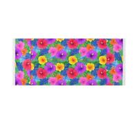 lace edge Washer Dryer Top Cover with side bag sturdy Washing Machine Top Protector Mat Hawaiian Tropical Flowers Bright Neon Colors for Laundry Room Kitchen 51.2x22in