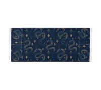 lace edge Washer Dryer Top Cover with side bag washable Washer and Dryer Covers for the Top Funny Crawling Cobra Dark Blue for Laundry Room Kitchen 51.2x22in