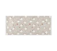 lace edge Washer Dryer Top Cover with side bag washable Washing Machine Top Protector Mat Funny Farm Bunny Flower for Refrigerator, Roller Washing Machine, Microwave Oven 51.2x22in