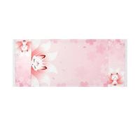 lace edge Washing Machine Top Cover with side bag Dust Proof Washer and Dryer Covers for the Top Cute Japanese Anime Fox Cherry Blossom for Laundry Room Kitchen 51.2x22in