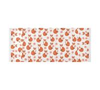 lace edge Washing Machine Top Cover with side bag Dust Proof Washer and Dryer Covers for the Top Feral Fox Lollipop Off White Orange for Refrigerator, Roller Washing Machine, Microwave Oven