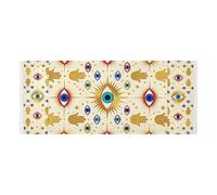 lace edge Washing Machine Top Cover with side bag reusable Washer and Dryer Covers for the Top Evil Eye Yellow Indigo Blue Teal Fits Most Washers or Dryers 51.2x22in
