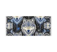 lace edge Washing Machine Top Cover with side bag reusable Washer and Dryer Covers for the Top Wolf Dreamcatcher Native American Tribal Fits Most Washers or Dryers 51.2x22in