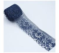 Lace Edging 4cm Width White Decorative Lace Trim Fabric Wedding Birthday Christmas Goods Craft DIY Embroidery and Skirt Intimate Accessories Lace Edging Trim (Color : Deep blue, Size : 2 yards)