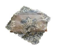 Lace Embroidered Fruit Plate Dessert Tea Table Decoration Cloth Coffee Cup Placemat Hotel Restaurant Coaster(E)