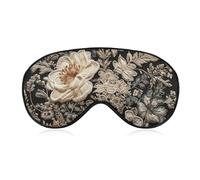 Lace Embroidery Floral Sleep Mask Light Blocking Eye Cover Polyester Eye Mask with Elastic Strap Blindfold for Side Sleeper Sleeping Masks Face Hugging for Women Men Travel
