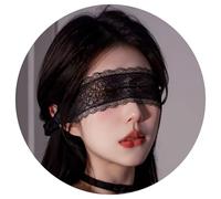 Lace Eye Mask for Women, Adjustable Hollow Out Lace Sleep Eye Patch for Yoga, Meditation, Gaming, Relaxation, Halloween Party Costume, Romantic Black Gift Accessory