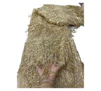 lace Fabric Handmade Beaded Lace Fabric Sewing Sequins Fabrics for Women Wedding Sell By 5Yards for Art(As Photos 6)