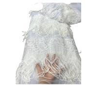 lace Fabric Handmade Beaded Lace Fabric Sewing Sequins Fabrics for Women Wedding Sell By 5Yards for Art(As Photos 3)