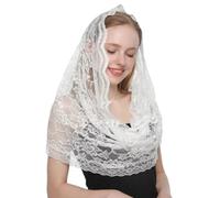 Lace Flower Veil for Formal Occasion Elegant Headscarf Wedding Veil for Lady Catholic Mantilla Veil