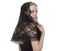 Lace Flower Veil for Formal Occasion Elegant Headscarf Wedding Veil for Lady Catholic Mantilla Veil