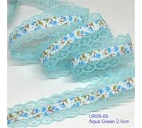 Lace Flowers Printed Embossed Ribbon for Handmade Craft Scrapbook Easter Marriage Party Wedding Gift Floral Packing(Color-19)