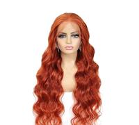 Lace Front Wig 13x4 Ginger Body Wave Human Hair 200 Density HD Transparent Lace Frontal Wigs Pre Plucked for Women(20inches)