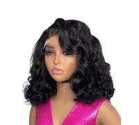 Lace Front Wig Glueless Body Wave Bob Wigs 13x4 HD Lace Frontal Human Hair Natural Short(14inches)