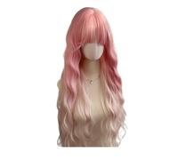 Lace Front Wig Gradual Water Ripple Long Curly Hair Wig With Bangs Headband For Women