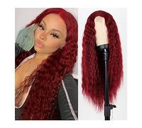Lace Front Wig Long Black Synthetic Wavy Wig for Women Brown Black Burgundy Blonde Wig for Everyday Party Cosplay for Daily Party Use(Color:7)
